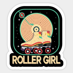 Roller Girl Skater Retro Skating a 70s 80s Vintage Skating Sticker